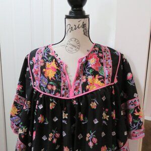 Vintage 1980s Kaftan Style Dress / MuuMuu